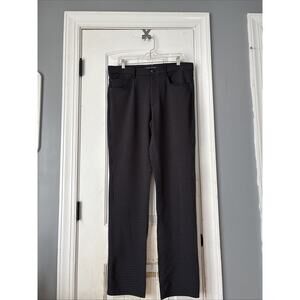 Footjoy Golf Performance Pants Mens Size 34 x 34 Black Gray Checkered Flat Front